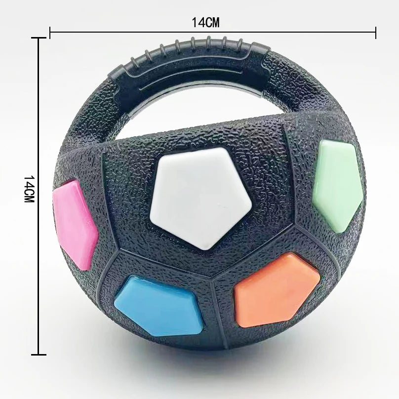 Image indiquant la taille précise du ballon pour bien choisir selon le chien.