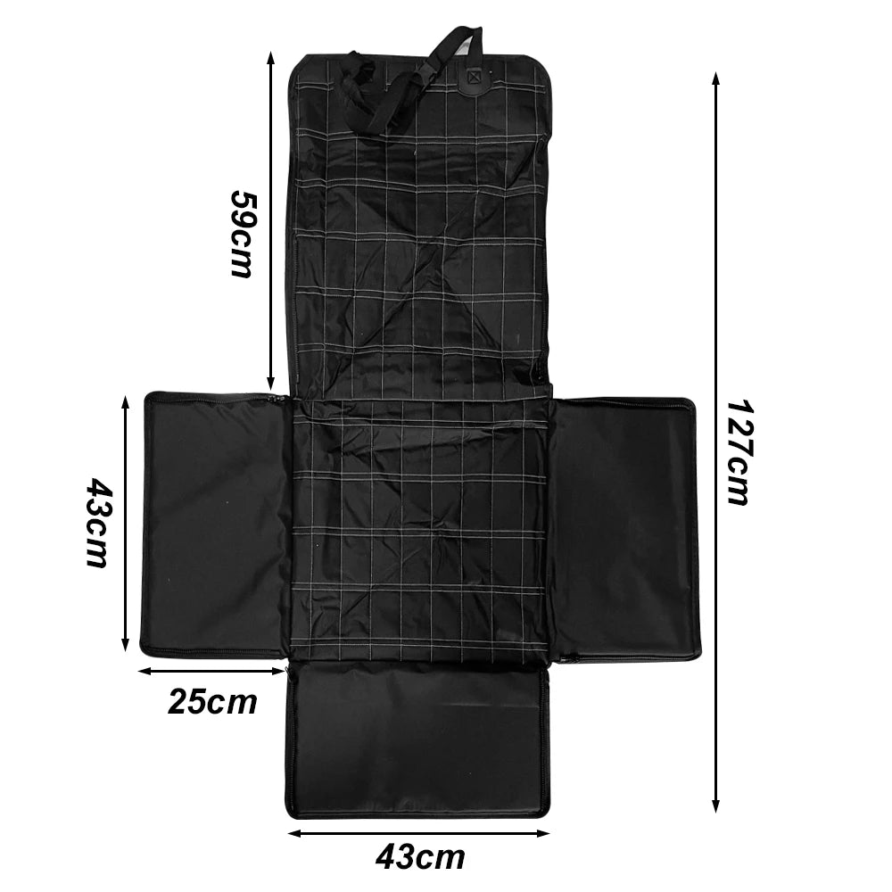 guide des tailles de la protection voiture pour chien grise avec sangles réglables