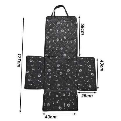 schéma des dimensions de la protection voiture pour chien noire pliable