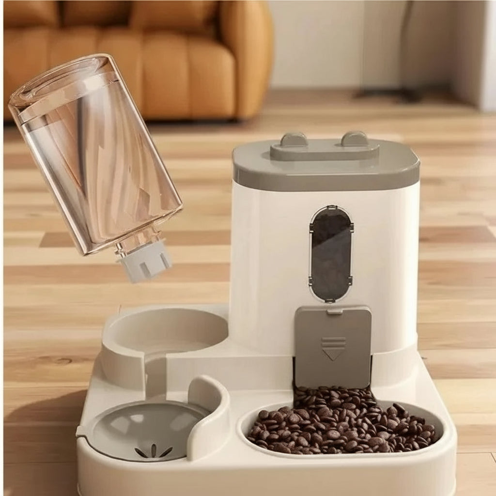 distributeur de croquettes gris eau anti goutte