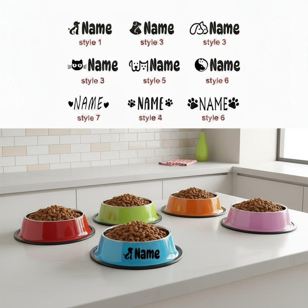 gamelle personnalisable pour chien avec nom du chien choix du 9 styles d'écriture 