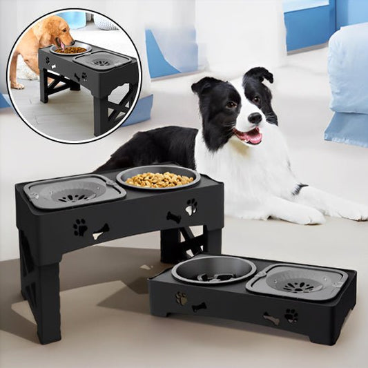 Gamelle Réglable pour chien – Double Bol + Antiglouton + Hauteur Ajustable - Noble Truffe