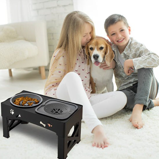 Gamelle Réglable pour chien – Double Bol + Antiglouton + Hauteur Ajustable - Noble Truffe