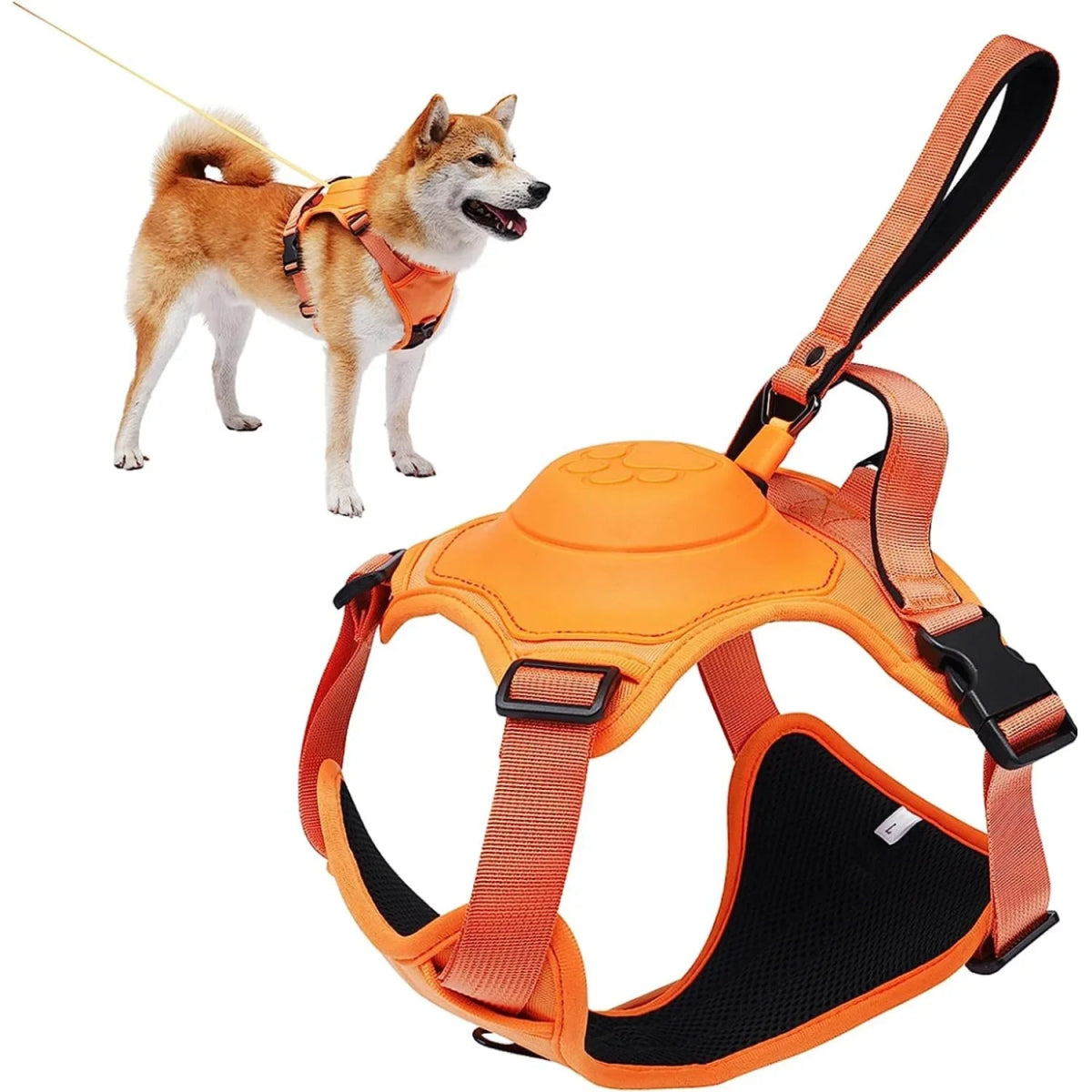 Harnais pour Chien avec Laisse Intégrée Rétractable – Anti - Choc & Ajustable - Noble Truffe