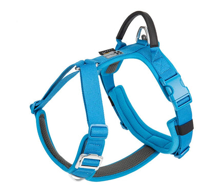 harnais anti-traction réfléchissant bleu ciel ajustable pour chien