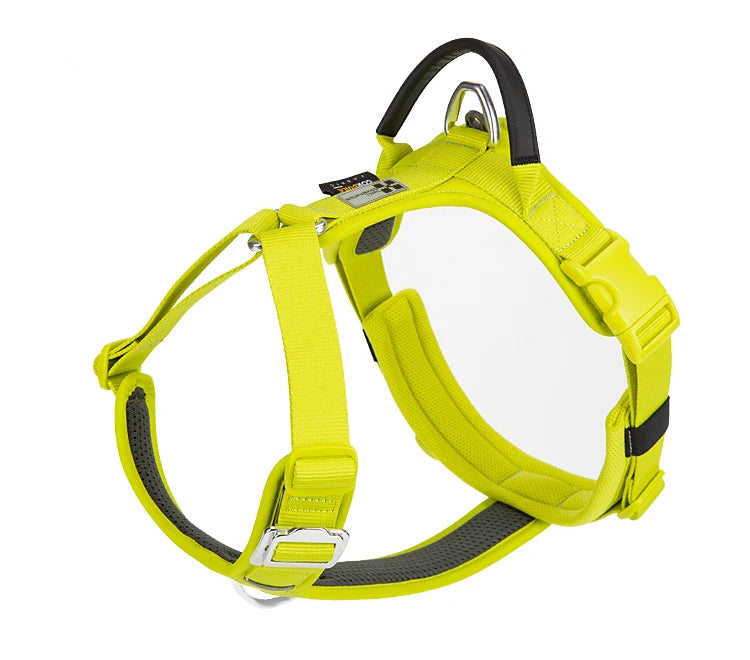harnais anti-traction réfléchissant jaune rembourré et réglable pour chien