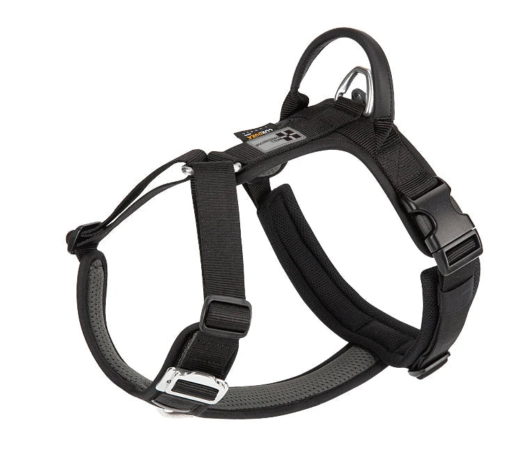 harnais anti-traction réfléchissant noir solide et confortable pour chien