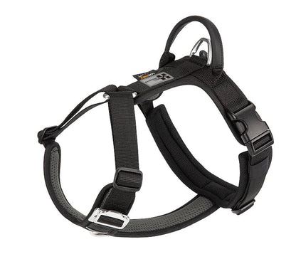 harnais anti-traction réfléchissant noir solide et confortable pour chien