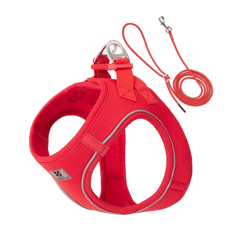 harnais rouge souple respirant pour chien pour chien et chat 