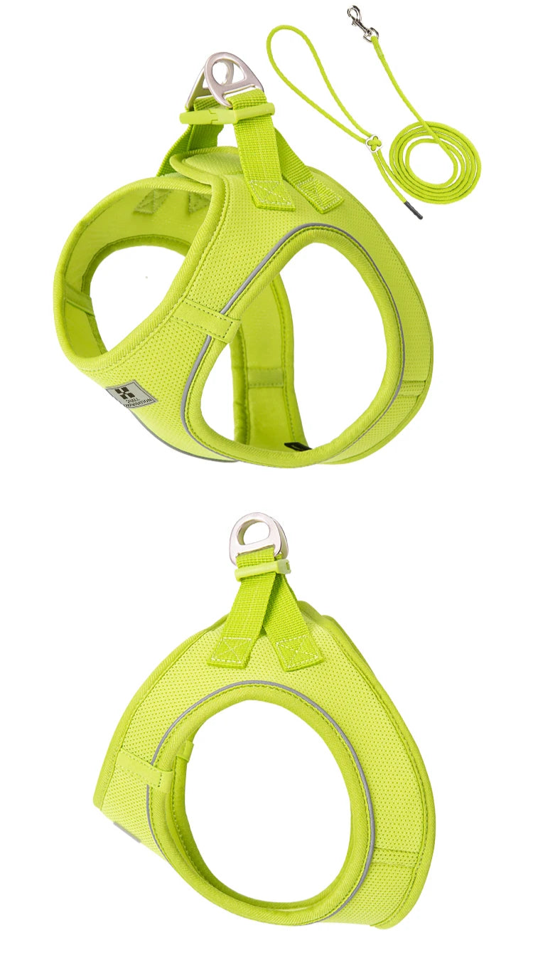 Harnais vert vif avec maille respirante pour balade