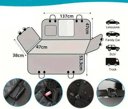 Housse de Protection Siège Voiture pour Chien – Hamac Imperméable & Antidérapant - Noble Truffe