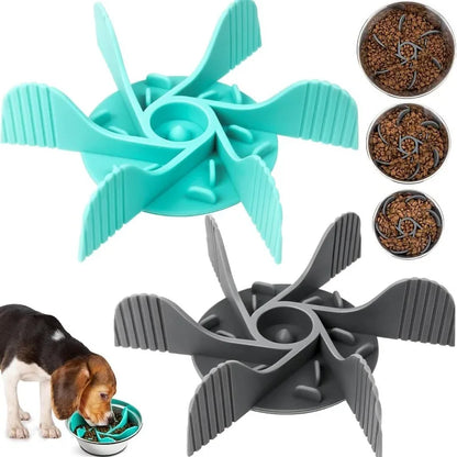 Insert silicone vert et noir pour gamelle chien anti glouton avec fixation ventouse