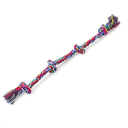 jouet corde multicolore pour chien de 55 cm adapté aux jeux de mastication et de traction