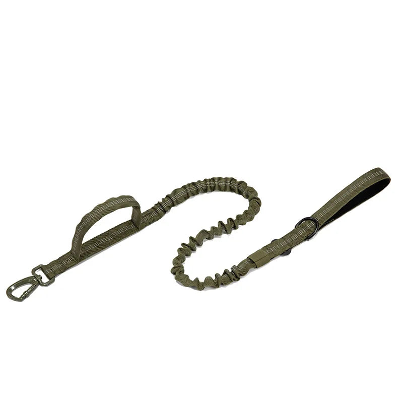 Laisse tactique anti traction vert – idéale pour l’entraînement de chiens actifs.