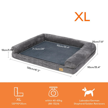 Lit Orthopédique pour chien XL – Mousse Épaisse & Bords Rembourrés - Noble Truffe