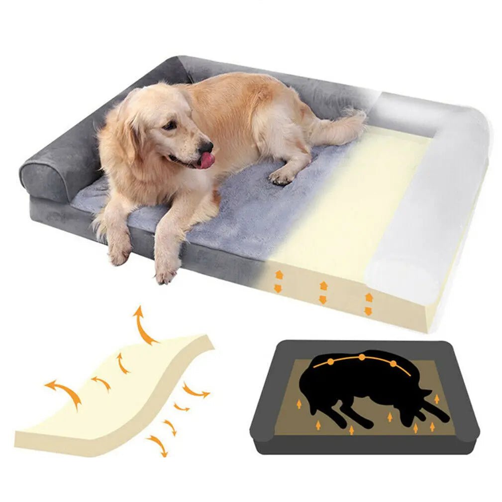 Lit Orthopédique pour chien XL – Mousse Épaisse & Bords Rembourrés - Noble Truffe