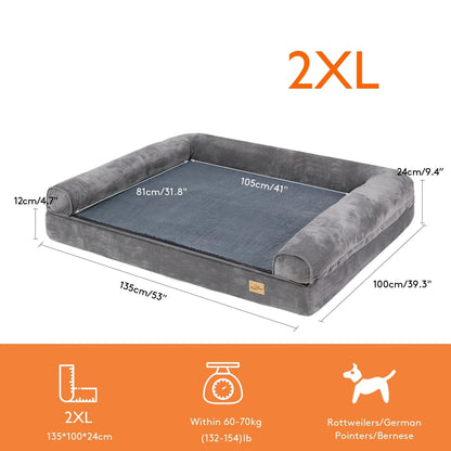 Lit Orthopédique pour chien XL – Mousse Épaisse & Bords Rembourrés - Noble Truffe
