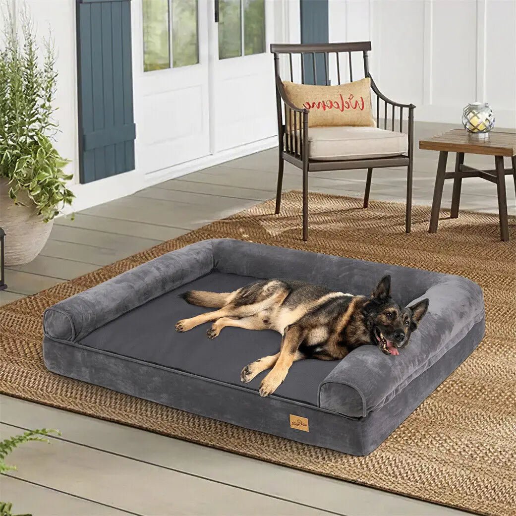 Lit Orthopédique pour chien XL – Mousse Épaisse & Bords Rembourrés - Noble Truffe