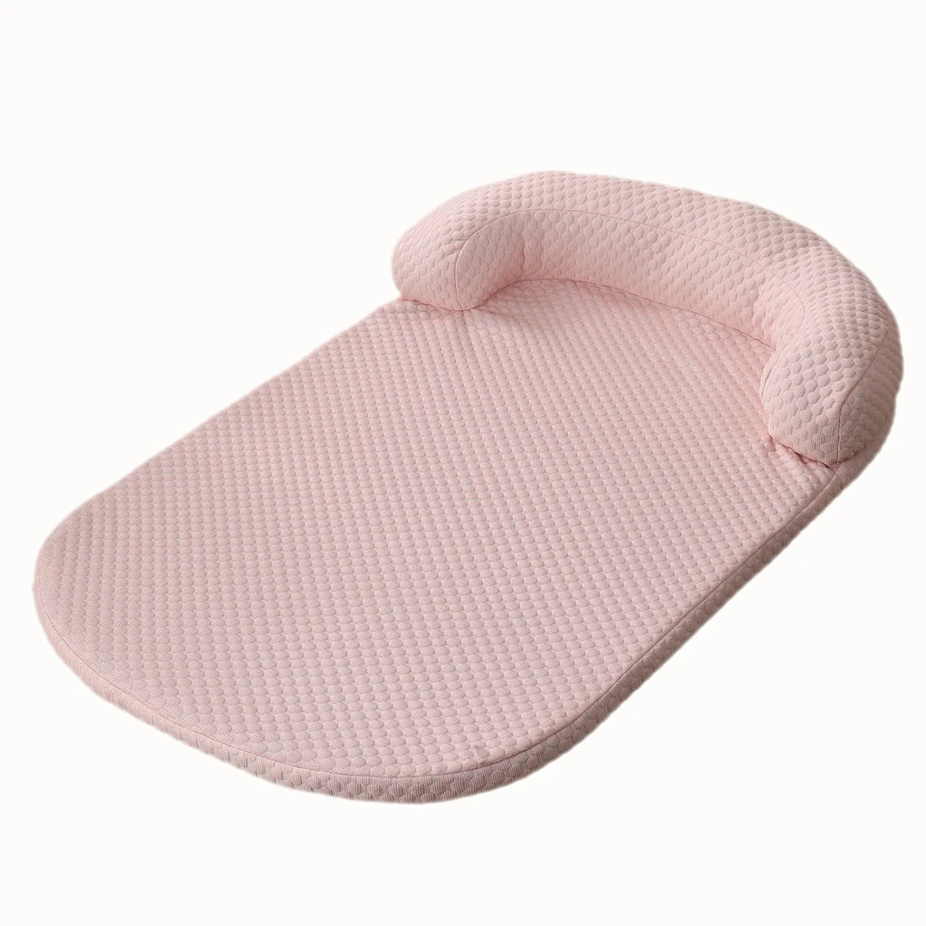 Matelas rose pastel pour chien, idéal pour l’été, lavable et confortable