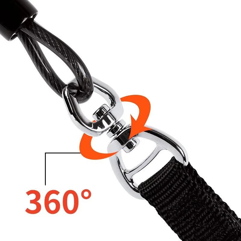 Mousqueton rotatif 360 degrés pour laisse lasso chien anti-enroulement