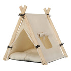 Niche d’intérieur pour chien en forme de tipi avec coussin lavable