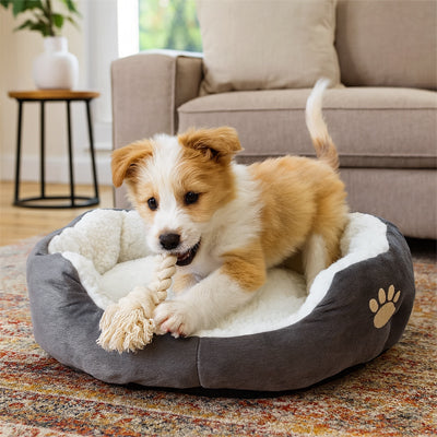 Small dog basket – Cozy cotton bed with removable cushion | CozyBed™
