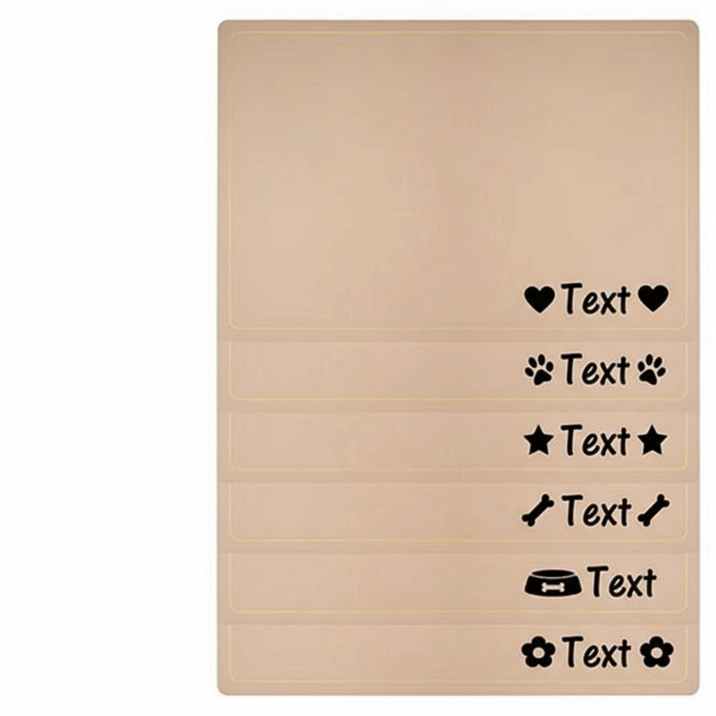 Tapis pour gamelle personnalisable, pour garder le sol propre quand le chien mange ou bois de l'eau - tapis beige