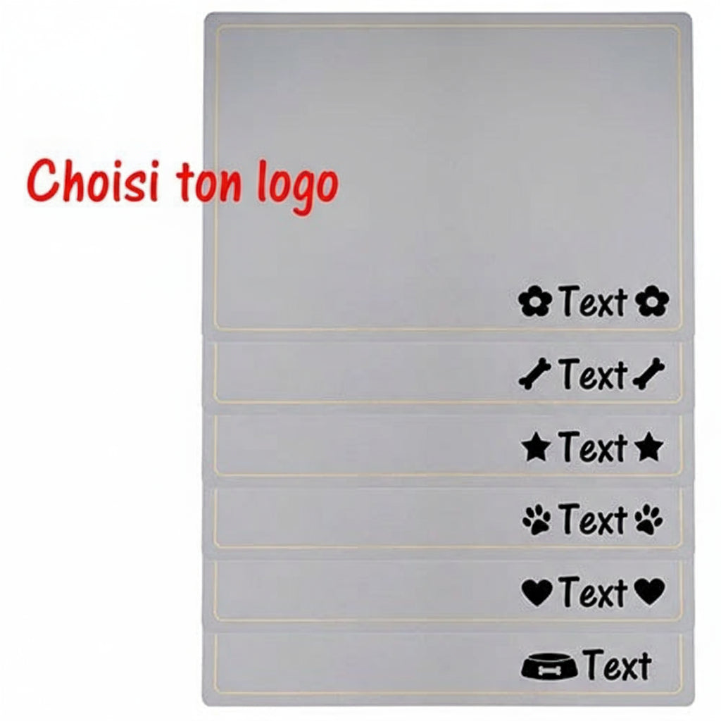 Tapis sous gamelle de chien personnalisable, pour garder le sol propre sous les gamelle - tapis pour gamelle gris