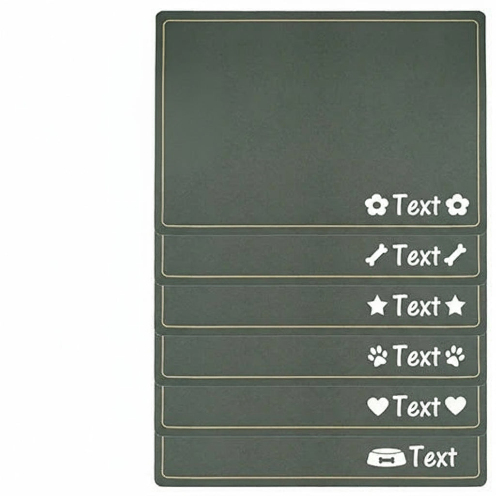 Tapis pour gamelle personnalisable, pour garder le sol propre quand le chien mange ou bois de l'eau