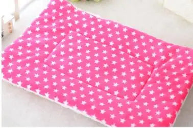  Tapis pour chien rose avec étoiles blanches, confortable et lavable à la main