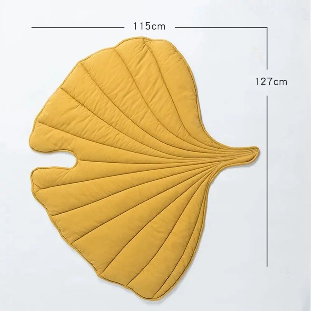 Mesure du tapis feuille ginkgo jaune pour chien