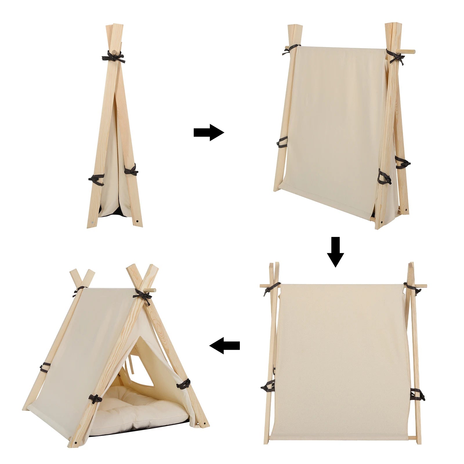 Montage facile de la niche tipi pour chien sans outils – démontage rapide