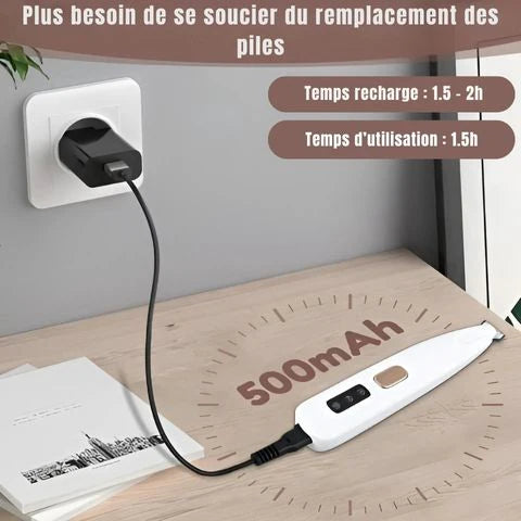 Tondeuse PawGroom,  temps de recharge 1h30 pour 1h30 d'utilisation (500mAh)